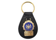 پلیس نیویورک سفارشی شخصی در Keychain چرم با برنج نرم مینا آرم، طلا اندود
