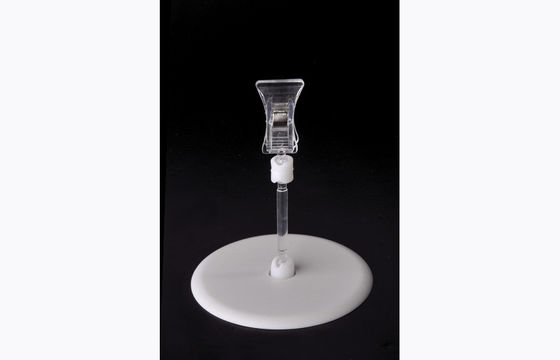 کلیپ پلاستیکی قیمت پلاستیکی PS، کلیپ POP با پایه گرد 15 * 9cm