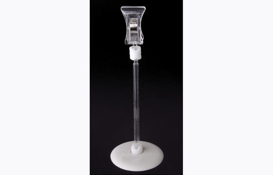 کلیپ پلاستیکی قیمت پلاستیکی PS، کلیپ POP با پایه گرد 15 * 9cm