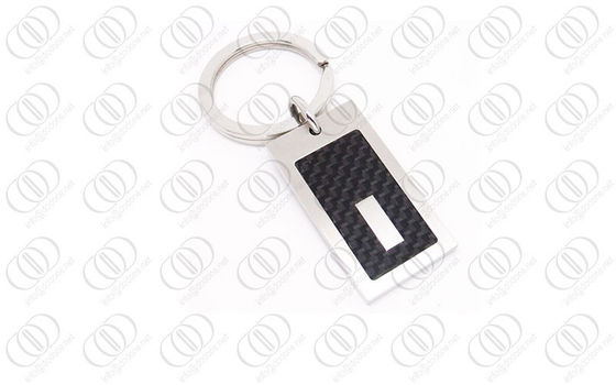 ضد زنگ 316L فولاد سیاه و سفید فیبر کربن در Keychain Engraeable لهجه