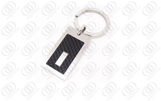 ضد زنگ 316L فولاد سیاه و سفید فیبر کربن در Keychain Engraeable لهجه